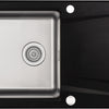 Deante PRIME Küchenspüle aus Granit und Edelstahl mit Abtropffläche Graphit Metalic / Stahl