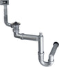 Deante Siphon für Edelstahlspülen mit 1 Becken für 2" Abfluss Grau