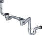 Deante Siphon für Edelstahlspülen mit 1,5 und 2 Becken für 2" Abfluss Grau