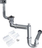 Deante Siphon für Edelstahl-Aufsatzspülbecken mit 1 Becken für 2" Abfluss Grau