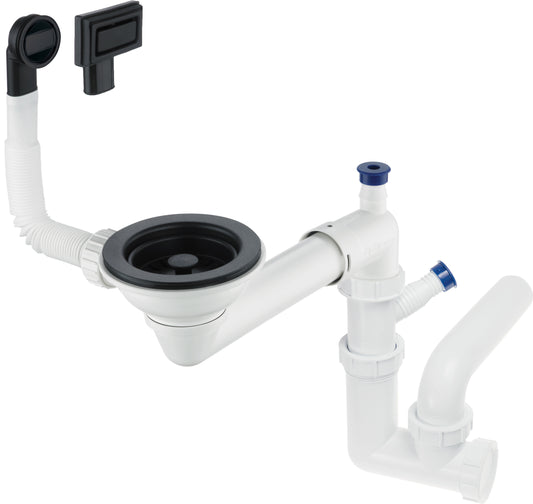 Deante SPACE SAVER automatischer Siphon für Spülen mit 1 Becken Weiß / Schwarz
