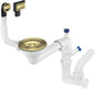 Deante SPACE SAVER automatischer Siphon für Spülen mit 1 Becken Weiß / Gold gebürstet