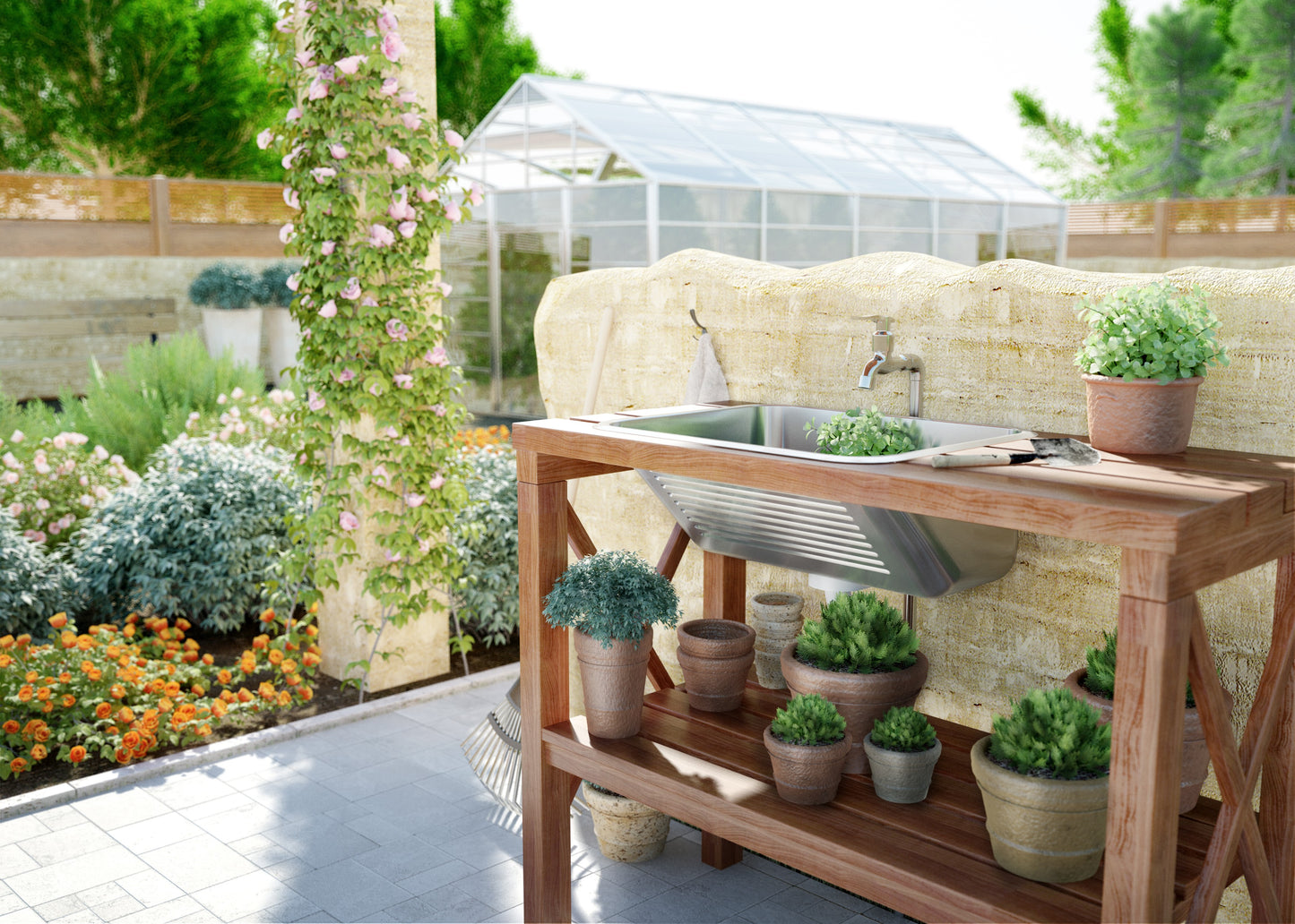 Deante Außenwasserhahn Kaltwasserhahn für Kalt- und Mischwasser Chrom