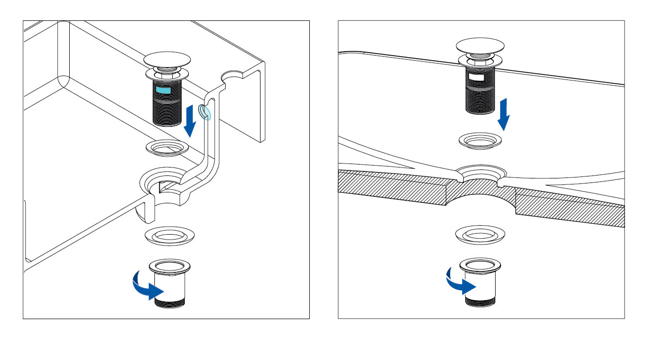 Deante CLICK-CLACK Ablaufgarnitur für Waschbecken / Bidet Universal-Überlauf Quadrat Chrom