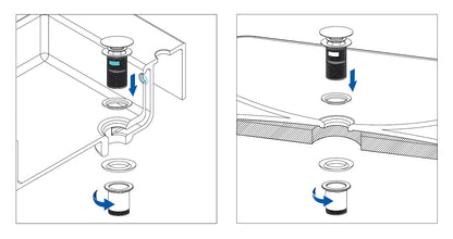 Deante CLICK-CLACK Ablaufgarnitur für Waschbecken / Bidet Universal-Überlauf Quadrat Chrom